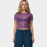 Top femme Santa Cruz Strip Digi Mesh Purple Sun Daze