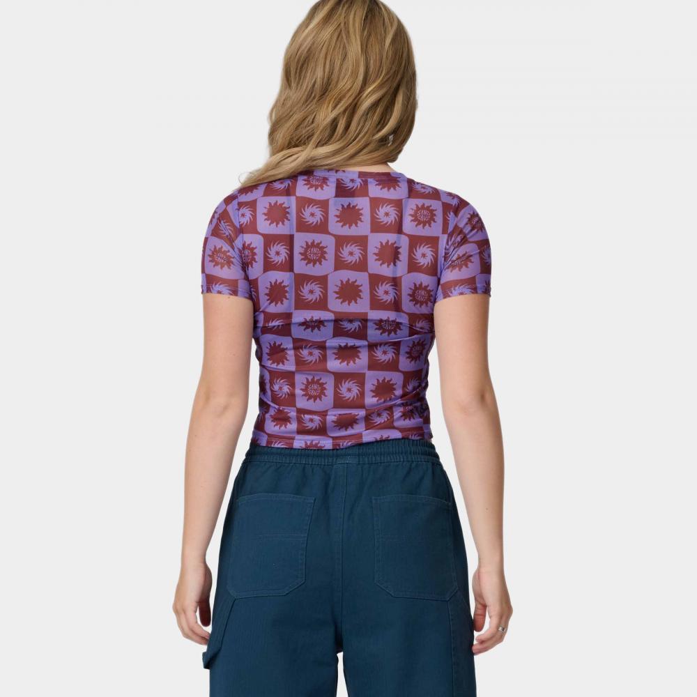 Top femme Santa Cruz Strip Digi Mesh Purple Sun Daze