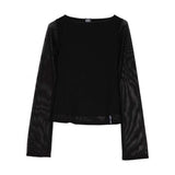 Tee-shirt manches longues femme Santa Cruz Strip Boat Neck Black