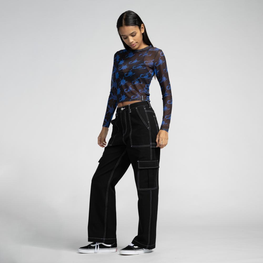 Tee-shirt manches longues femme Santa Cruz Strip Digi Mesh Blue / Black