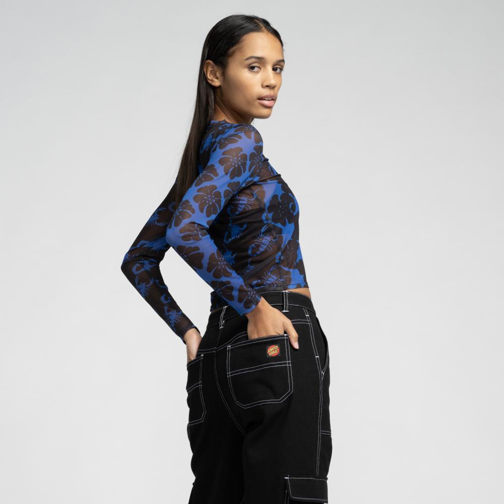 Tee-shirt manches longues femme Santa Cruz Strip Digi Mesh Blue / Black