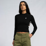 Tee-shirt manches longues femme Santa Cruz Opus Dot Mock Neck Black