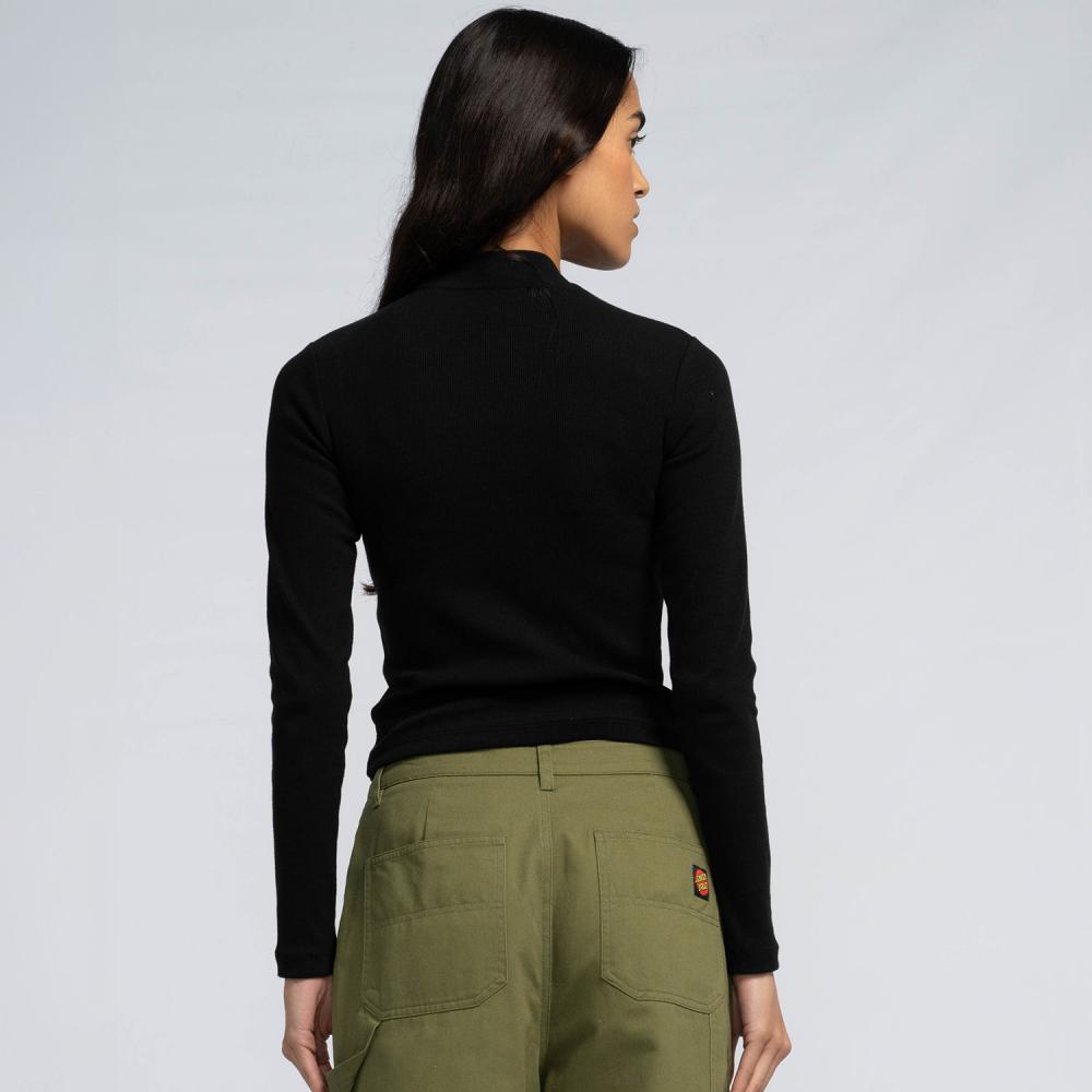 Tee-shirt manches longues femme Santa Cruz Opus Dot Mock Neck Black
