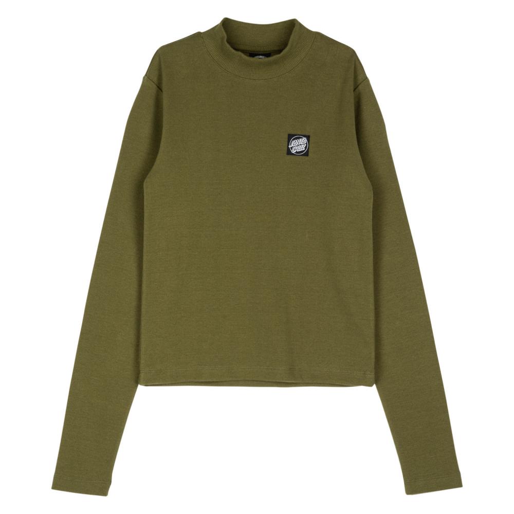 Tee-shirt manches longues femme Santa Cruz Opus Dot Mock Neck Sea Kelp