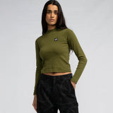 Tee-shirt manches longues femme Santa Cruz Opus Dot Mock Neck Sea Kelp