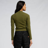 Tee-shirt manches longues femme Santa Cruz Opus Dot Mock Neck Sea Kelp