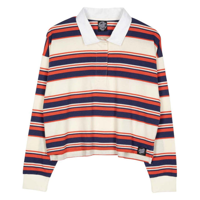 Polo femme Santa Cruz Monterey Crop Polo Top Off White Stripe