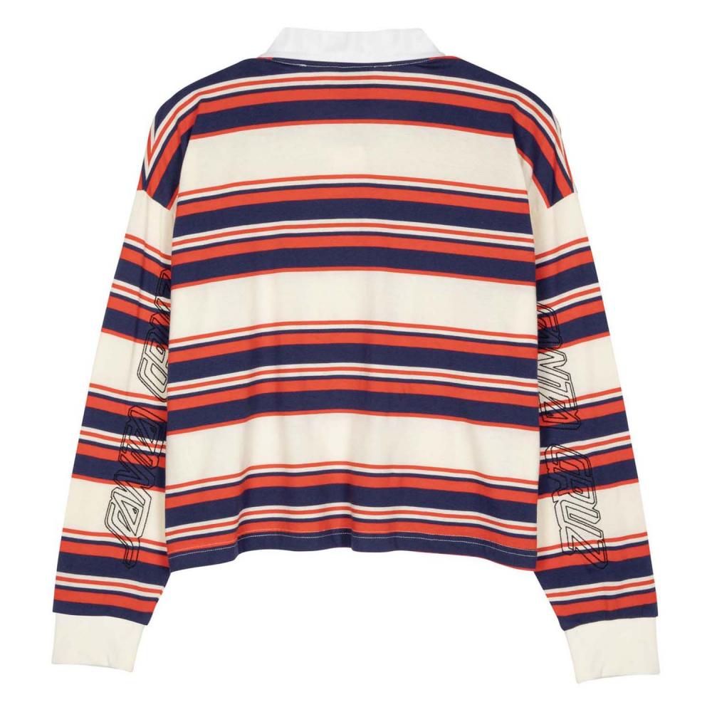 Polo femme Santa Cruz Monterey Crop Polo Top Off White Stripe