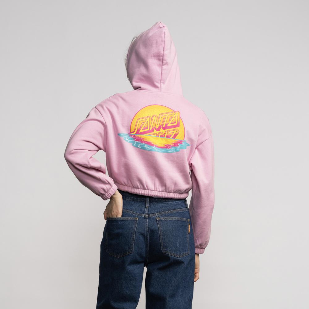 Sweat zippé à capuche femme Santa Cruz Sunrise Dot Fondant Pink
