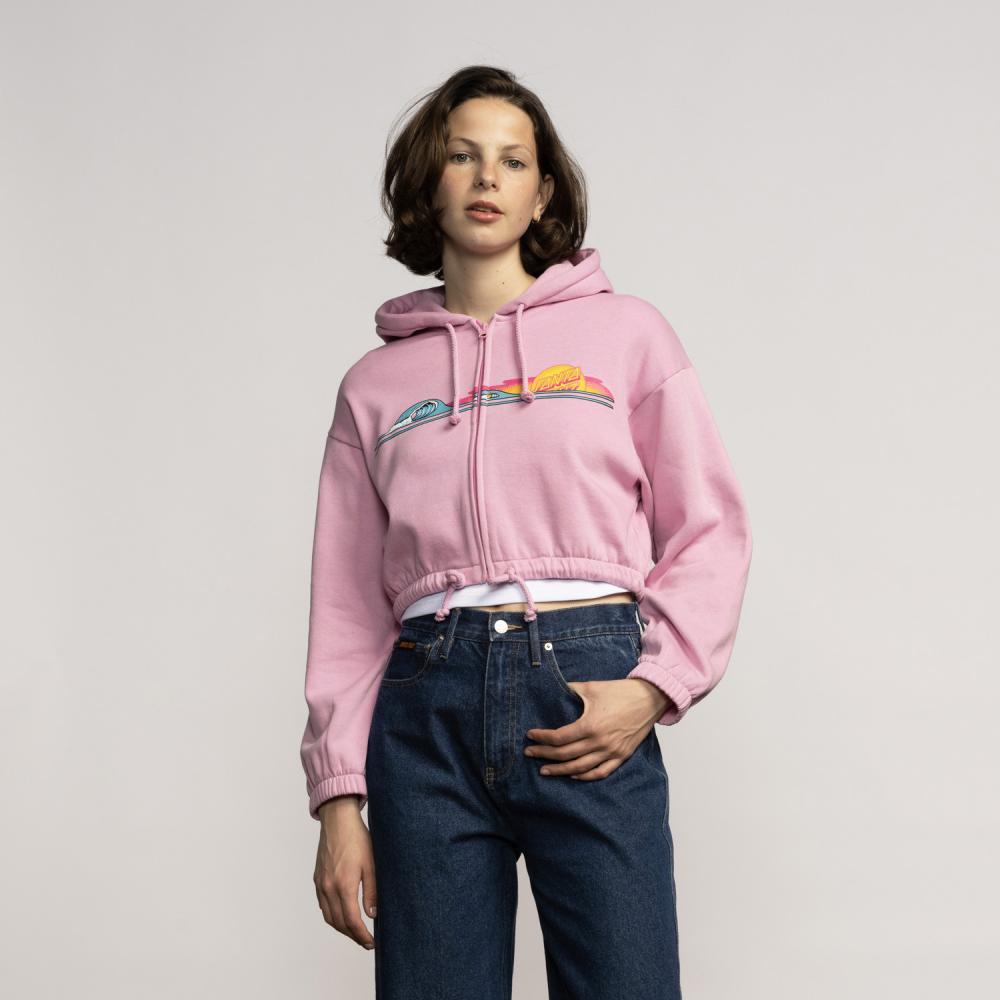 Sweat zippé à capuche femme Santa Cruz Sunrise Dot Fondant Pink