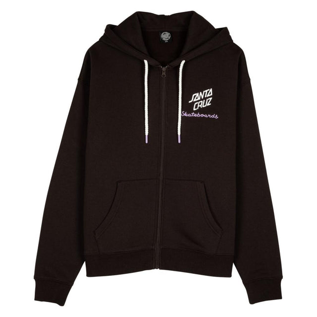 Sweat zippé à capuche femme Santa Cruz Singular Script Front Ground Coffee