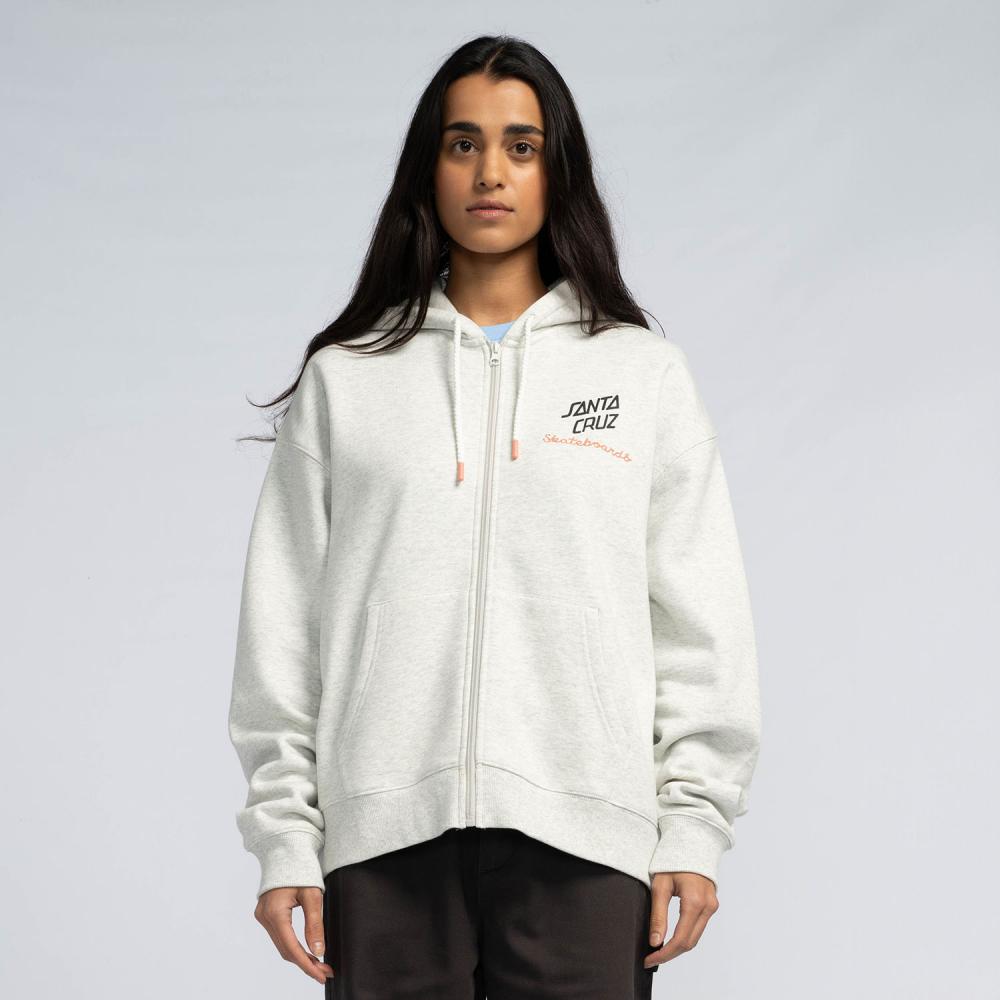 Sweat zippé à capuche femme Santa Cruz Singular Script Front Athletic Heather