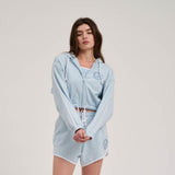 Sweat zippé à capuche femme Santa Cruz Check Outline Ringed Dot Fresh Blue