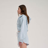 Sweat zippé à capuche femme Santa Cruz Check Outline Ringed Dot Fresh Blue