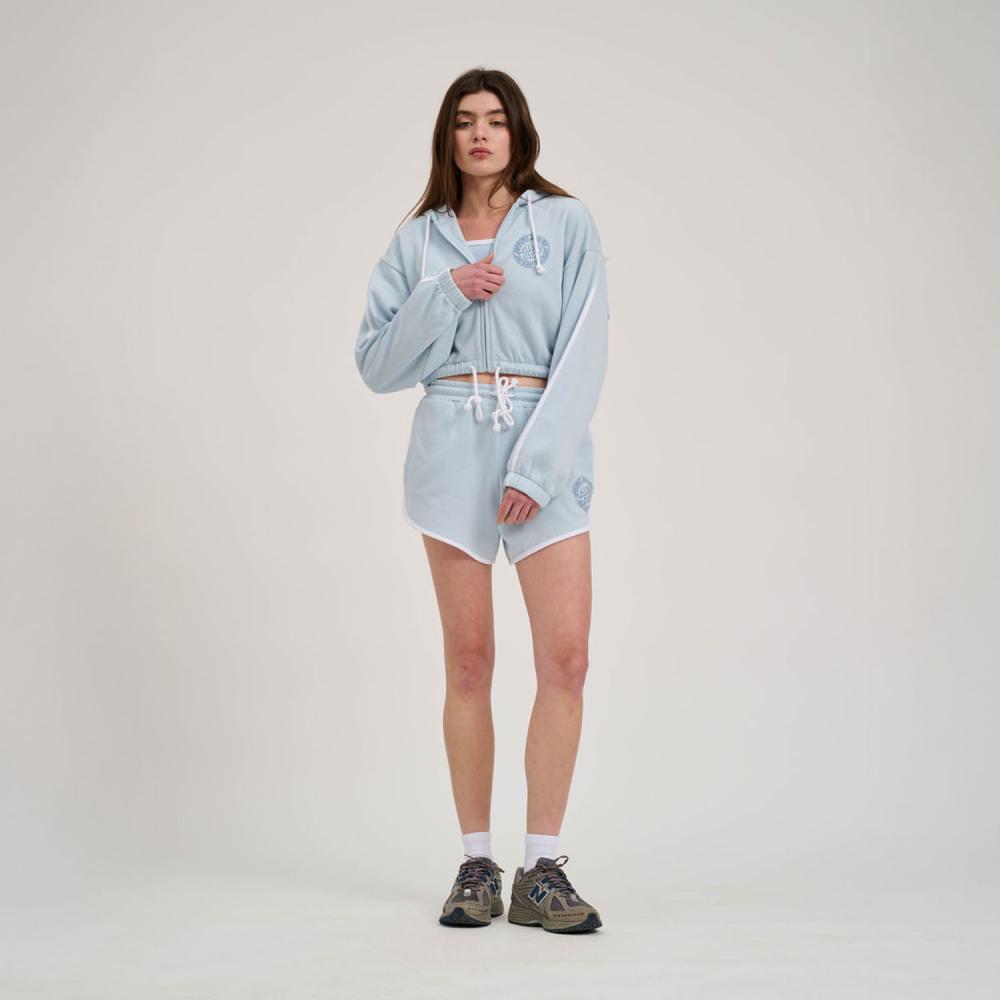 Sweat zippé à capuche femme Santa Cruz Check Outline Ringed Dot Fresh Blue