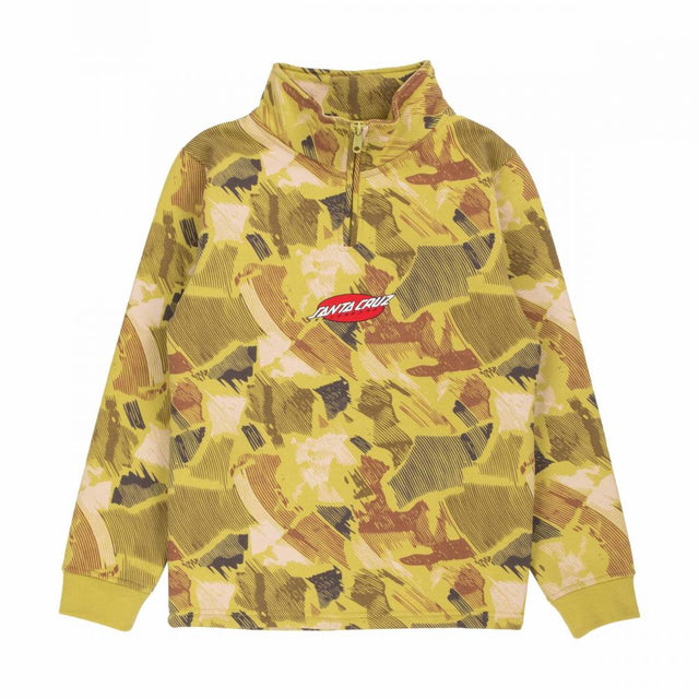 Sweat 1/4 zip enfant Santa Cruz Strip Oval Faded Khaki Camo