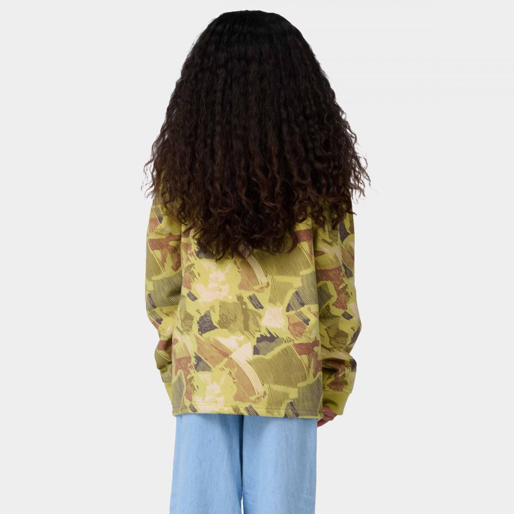 Sweat 1/4 zip enfant Santa Cruz Strip Oval Faded Khaki Camo