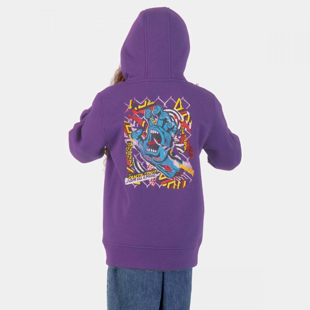 Sweat à capuche enfant Santa Cruz Damaged Hand Fresh Purple