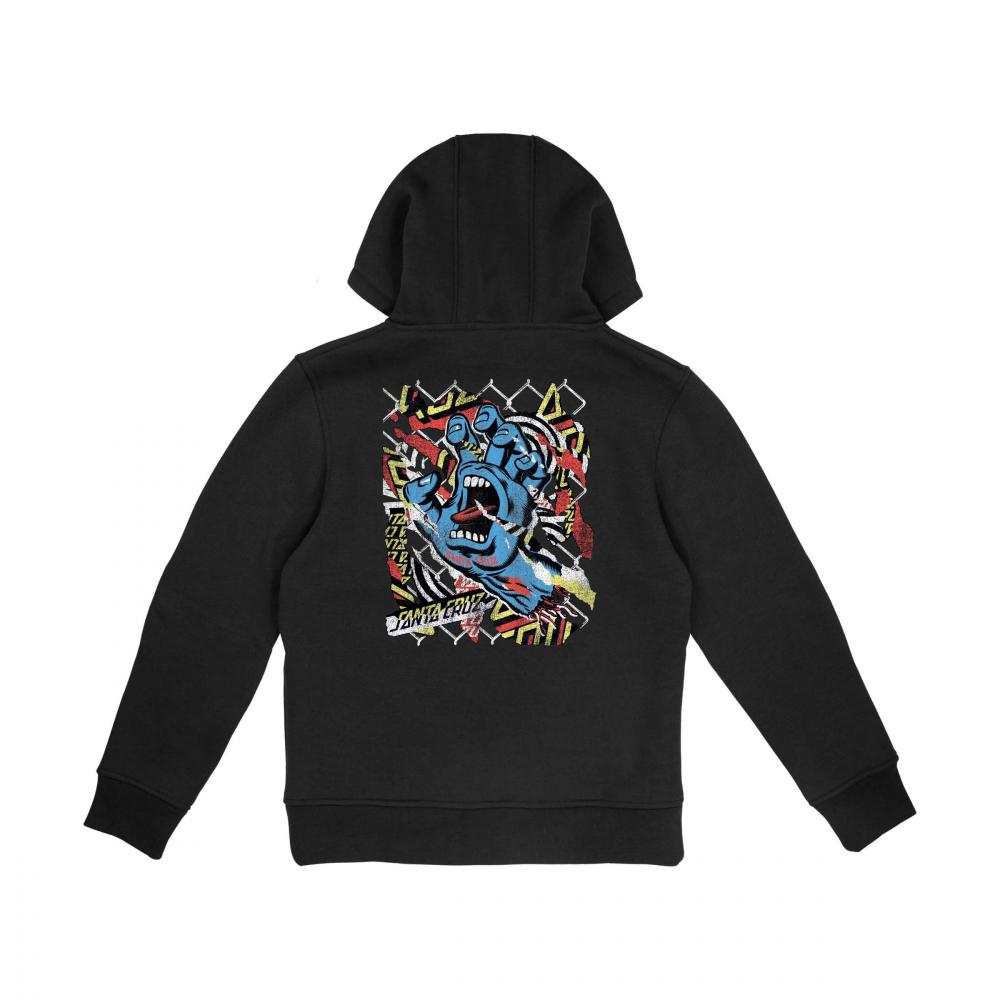 Sweat à capuche enfant Santa Cruz Damaged Hand Black
