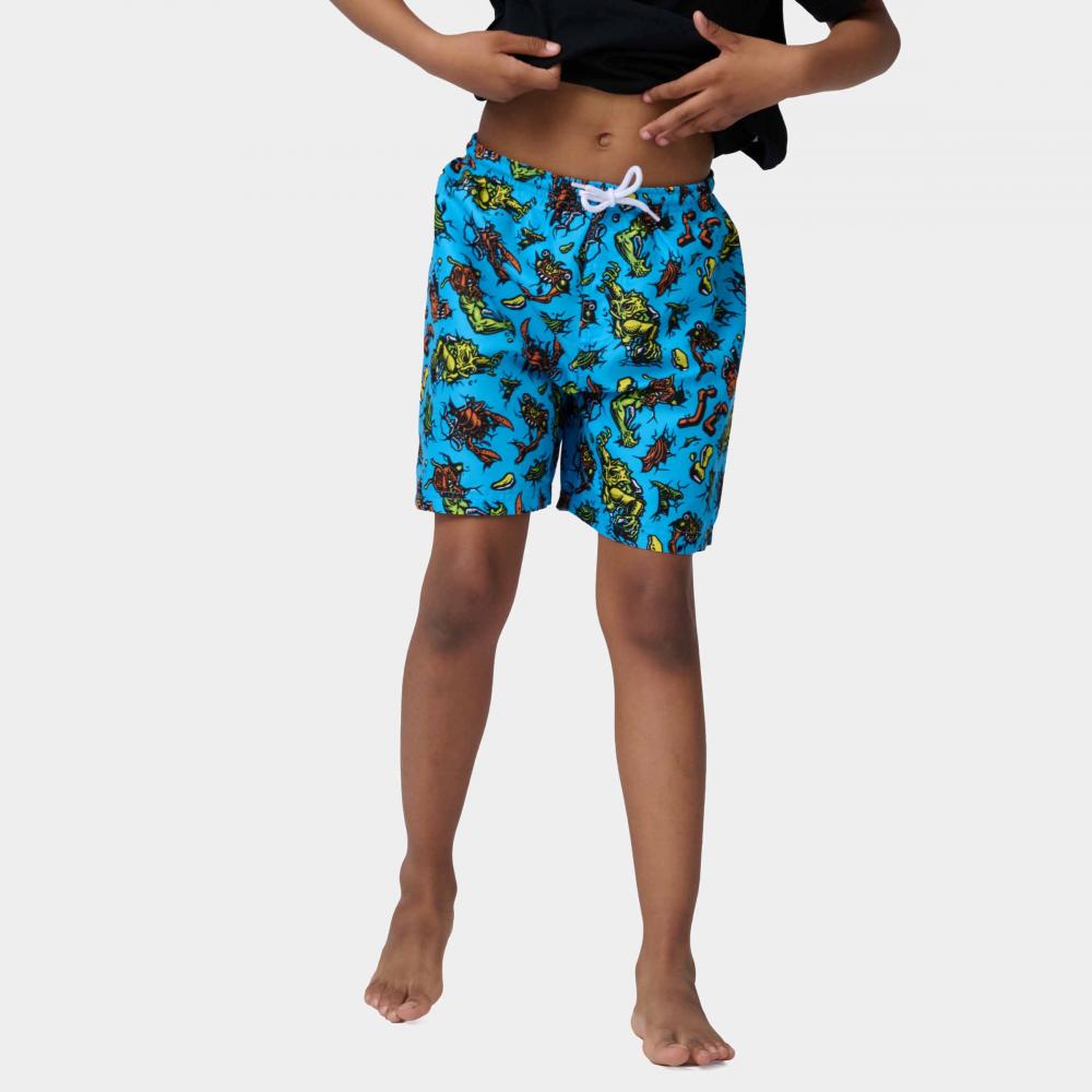 Short de bain enfant Santa Cruz Roskopp Monster Blue