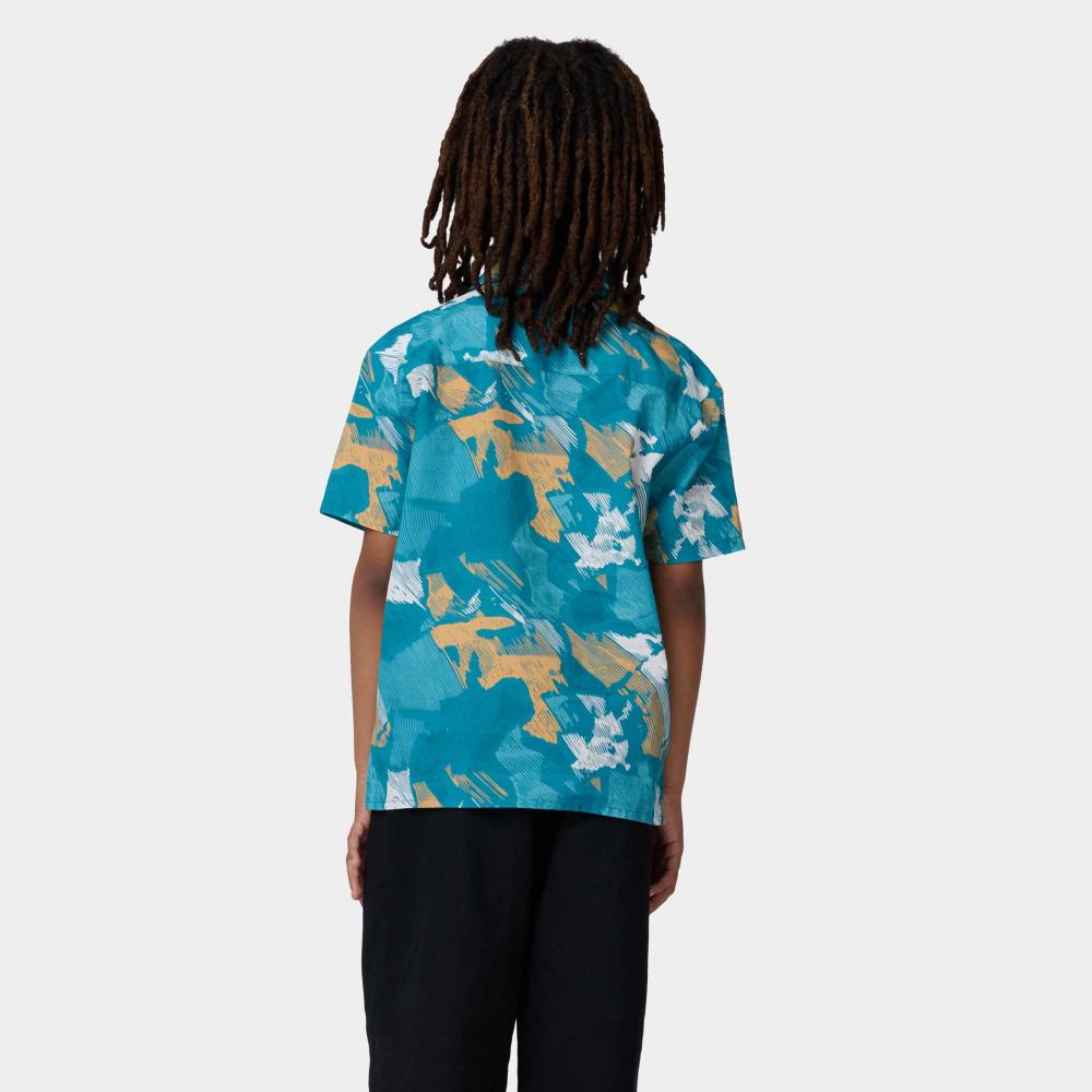 Tee-shirt enfant Santa Cruz Stamped Opus SS Shirt Teal Woodcut Camo