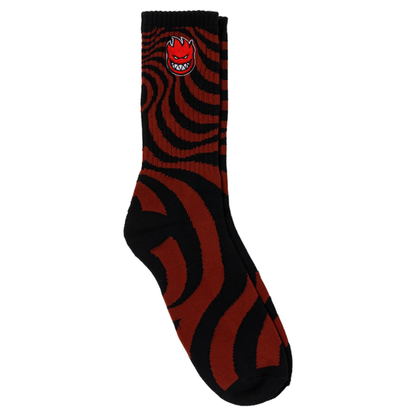 Chaussettes Spitfire Bighead Fill Emb Swirl DK Red Black