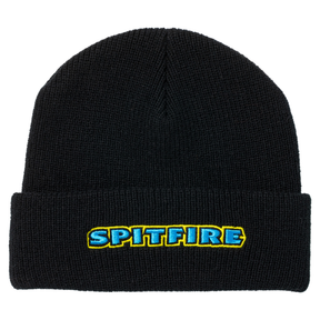 Spitfire Beanie Bighead Mushroom Script Black Blue Yellow