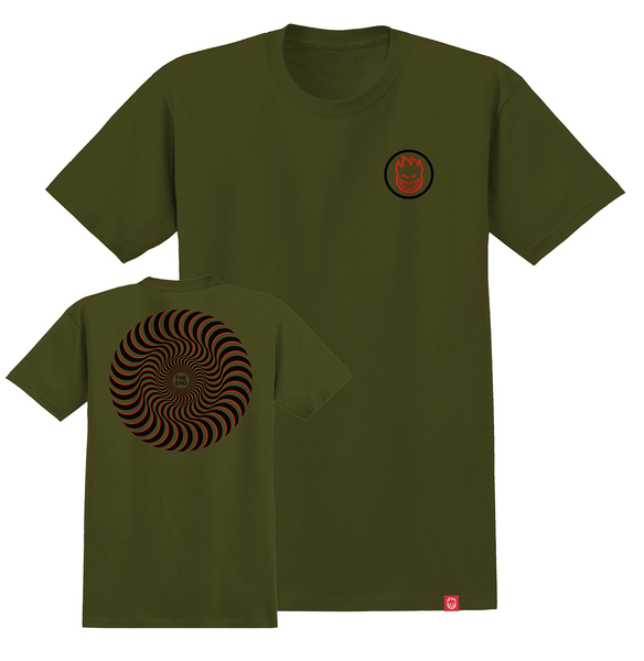 Spitfire T-Shirt Classic Swirl Overlay Ss Military Green