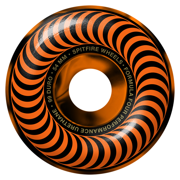 Spitfire Wheels (Jeu De 4) 54Mm F4 99D Blk Orange Swirl Clsc