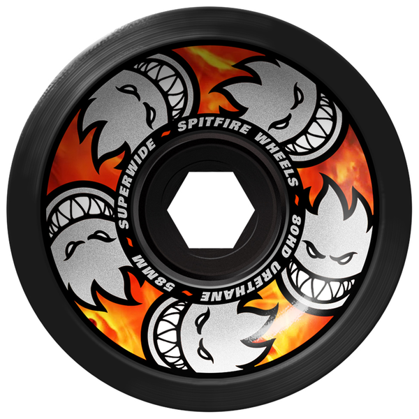 Spitfire Wheels (Jeu De 4) 58Mm 80Hd Multiball Superwide Blk