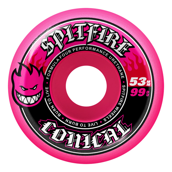 Roues de skate Spitfire 53 mm F4 99D Team Conicial Pink