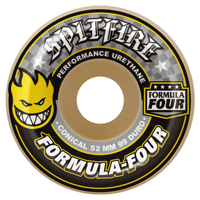 Spitfire Wheels (Jeu De 4) 52Mm F4 99D Conical Yellow Print