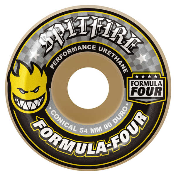 Spitfire Wheels (Jeu De 4) 54Mm F4 99D Conical Yellow Print