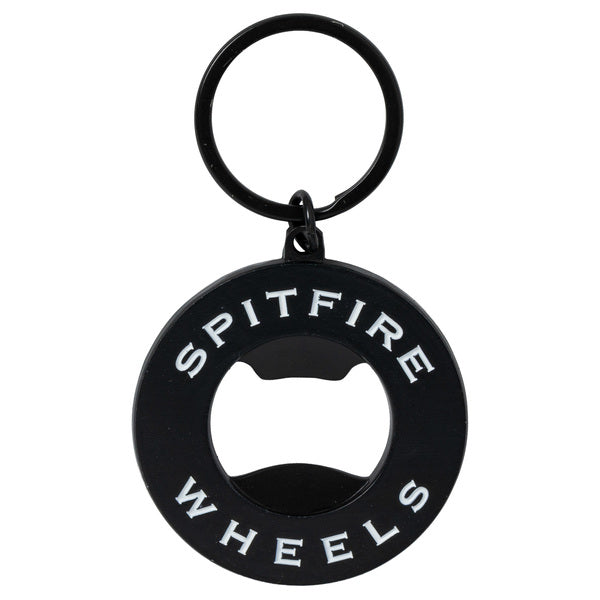 Spitfire Keychain Classic Swirl Bottle Opener Black White