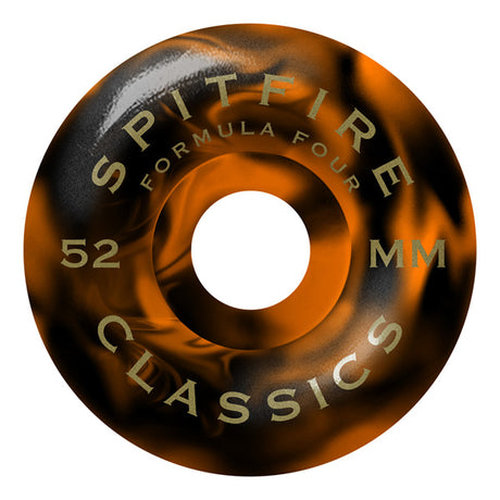 Spitfire Wheels (Jeu De 4) 52Mm F4 99D Blk Orange Swirl Clsc
