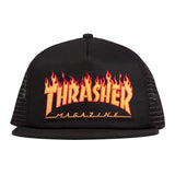 Thrasher Cap Flame Emb Mesh Black