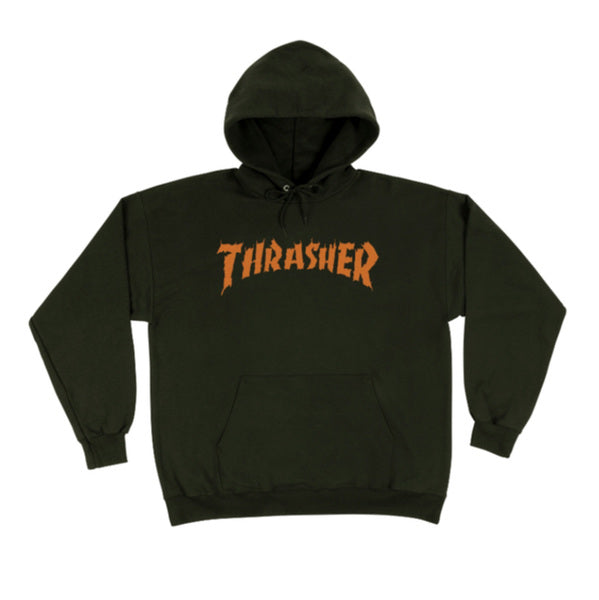 Thrasher Sweat Burn It Down Hood Dark Chocolate