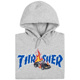 Thrasher Sweat Cop Car Hood Grey