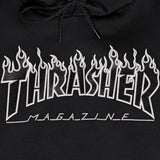 Thrasher Sweat Flame Hood Black Black