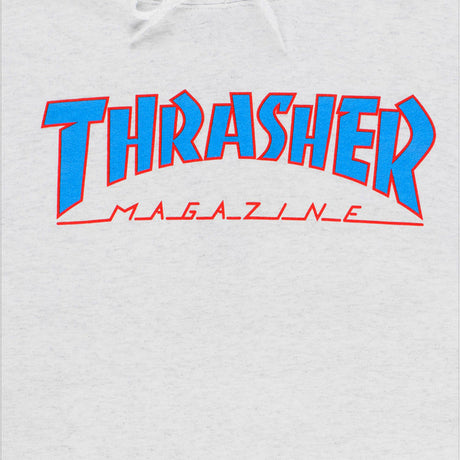 Thrasher Sweat Outlined Hood Ash Grey