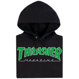 Thrasher Sweat Outlined Hood Black Green