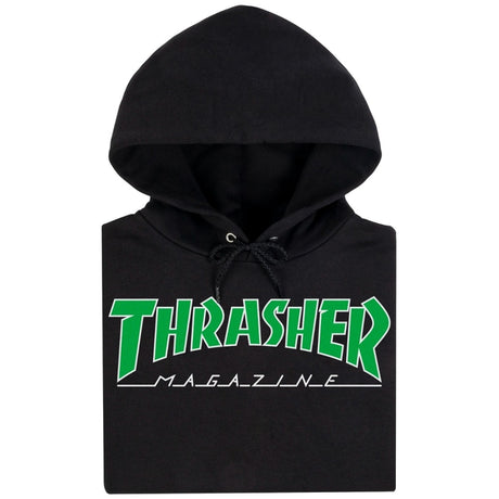 Thrasher Sweat Outlined Hood Black Green