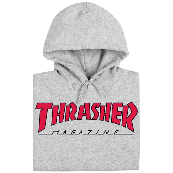 Thrasher Sweat Outlined Hood Lt Steel Red