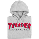 Thrasher Sweat Outlined Hood Lt Steel Red