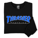 Thrasher Sweat Outlined Crew Black Blue