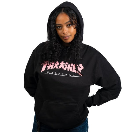 Thrasher Sweat Wo Godzilla Hood Black Pink