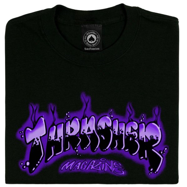 Thrasher T-Shirt Airbrush Black Purple