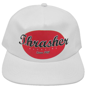 Thrasher Cap Oval Snapback White