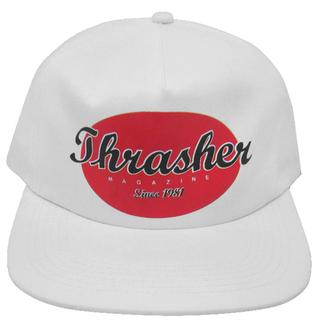 Thrasher Cap Oval Snapback White