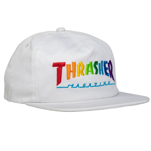 Thrasher Cap Rainbow Mag Snapback White